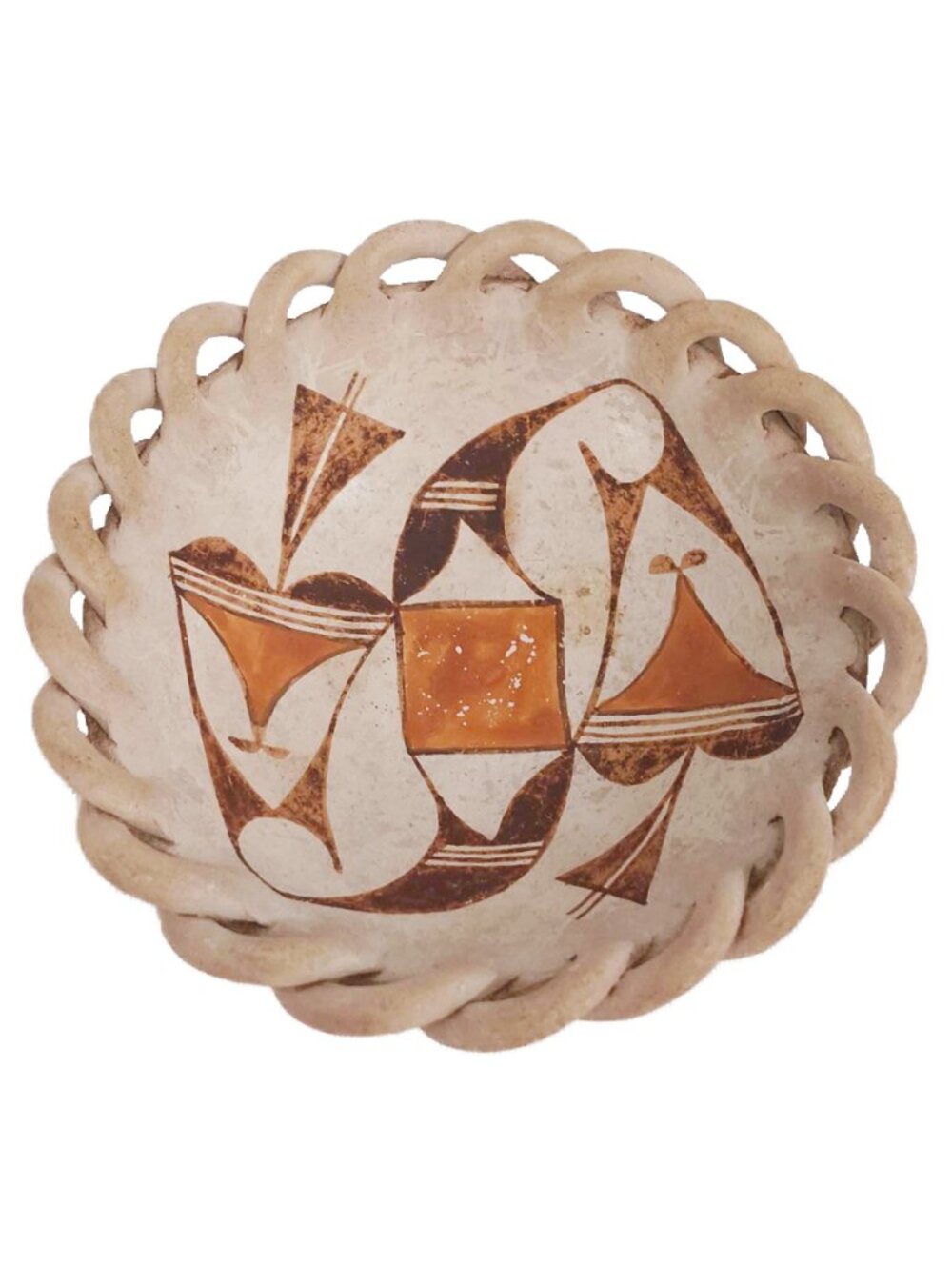 Vintage Mid Century MCM Acoma Pueblo Native American Handmade Polychrome Pottery
